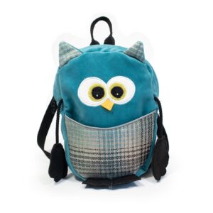 Kids backpack – owl, small - dark turquoise