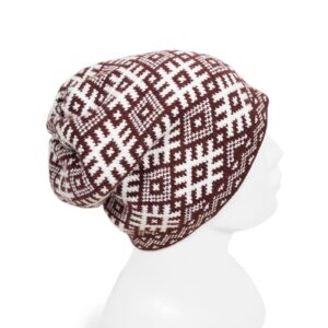 knitted-hat-with-oak-sign-burgundy-side-10021 Knitted hat with oak sign, burgundy