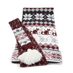 Knitted Single Long Tail Hat with Cats and Morning Star