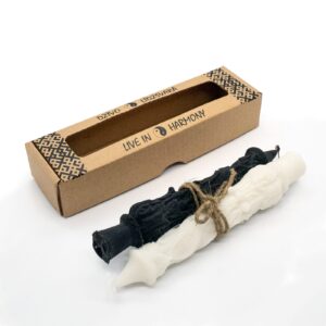 Natural beeswax candles, yin and yang, 16 cm