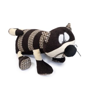 Soft toy - striped cat, medium - deep brown