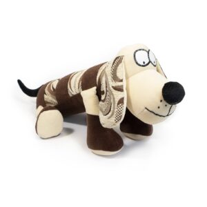 Soft toy - striped dog, medium - coffee