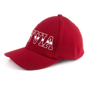 Baseball cap latvia big letters, red