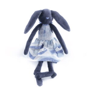 Kids toy - dark bunny girl in colorful dress, 39 cm