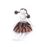 Kids Toy – Folk Doll with Brown Hair, 37 cm