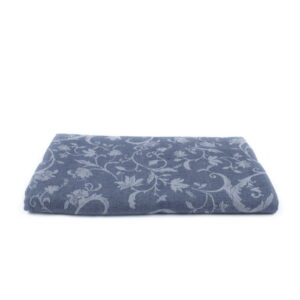 linen-tablecloth-floral-motif-14942 Linen tablecloth with floral motif, blue, 143x250 cm