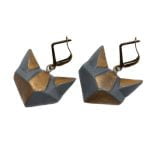 Leverback Earrings – Cats, Two-tone, Golden