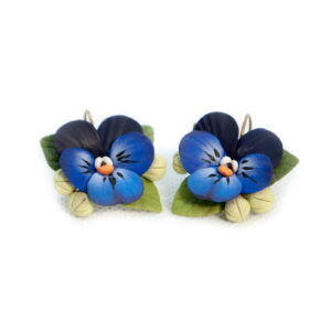 leverback-earrings-pansies-blue-10992 Flower leverback earrings – pansies - blue