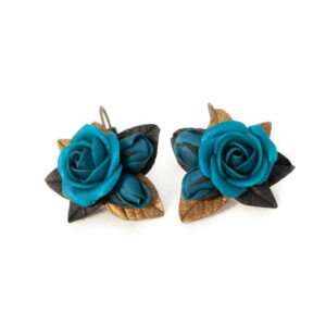 Flower leverback earrings – roses