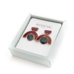 Porcelain Earrings - Arch, Two-color with Gold Edges