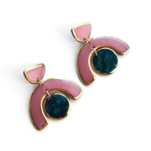 porcelain-earrings-arch-two-color-gold-edges-top-view-15629 Porcelain earrings - arch, two-color with gold edges
