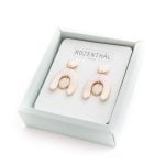 Porcelain Earrings - Arch, White with Gold Edges