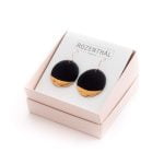 Porcelain Earrings, Black with Gold Edge