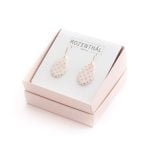 Porcelain Earrings - Droplets, White with Gold Dots