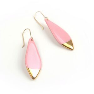 porcelain-earrings-pink-gold-edge-front-view-15609 Porcelain earrings, pink with gold edge