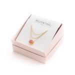 Porcelain Necklace, Pink with Gold Edge