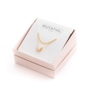 Porcelain necklace, white with gold edge