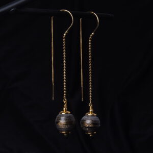 Threader paper earrings, long chain