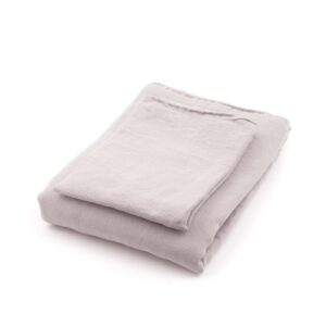 Linen bedding set - duvet cover & pillowcase, light grey