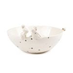 Ceramic Bowl with Black Dots "Let’s Be Together", Ø 18 cm