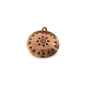 Copper pendant with sun and god symbols, ⌀ 25 mm