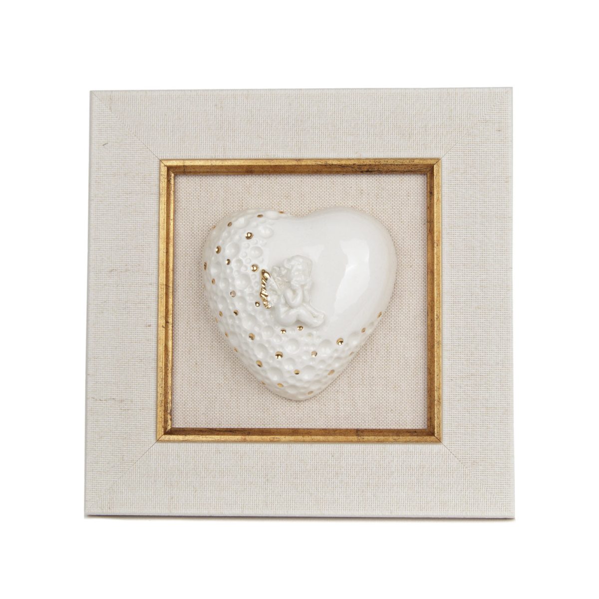 Beautiful decorative sculpture love heart made ​​of ceramic white Height 25 cm 