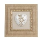 Framed Ceramic Wall Decor, "Heart Full of Flowers”, 21x21 cm