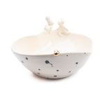 Heart-shape Ceramic Bowl with Black Dots "Let’s Be Together”