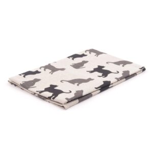 Linen kitchen towel with cats, 47x70 cm