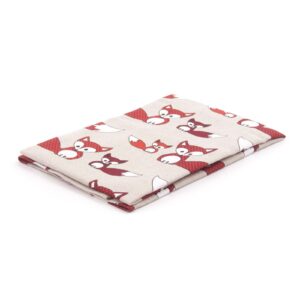 Linen kitchen towel with foxes, 47x70 cm