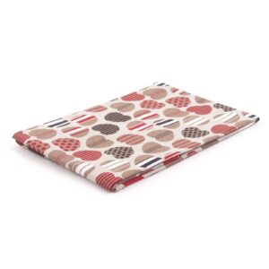 Linen kitchen towel with colorful hearts, 47x70 cm