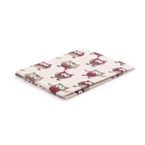 Linen kitchen towel with owls, 47x70 cm