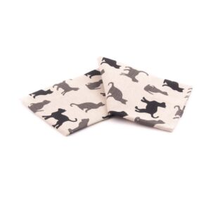 Linen kitchen towel with cats, 47x70 cm
