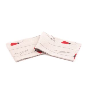 Linen kitchen towel with poppy flowers, 47x70 cm