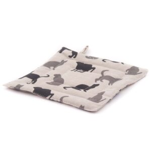 Linen pot holder with cats, 23x23 cm