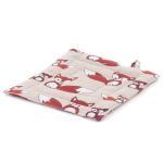 Linen Pot Holder with Foxes, 23x23 cm