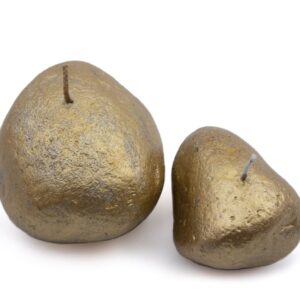 Stone candle "classic pebble", gold