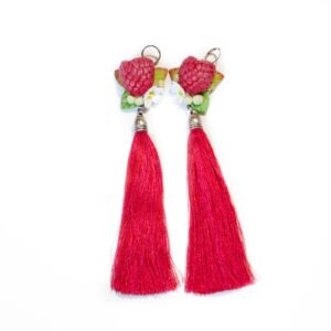 Tassel earrings – raspberries