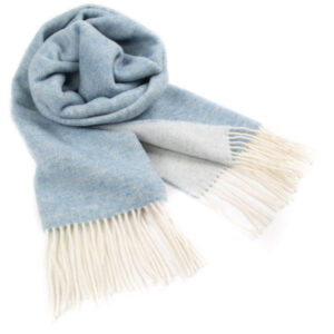 Merino wool scarf, bi-color, 34x200 cm