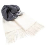 Merino Wool Scarf with Pattern, Multi-color, 34x200 cm