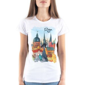 Women’s t-shirt “riga”, old town, colorful sublimation