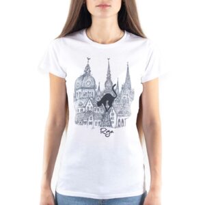 Women’s t-shirt “riga”, old town, b&w sublimation