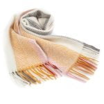 Wool Scarf with Fine Zigzag Pattern, Multi-color, 36x180 cm