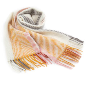 Wool scarf with fine zigzag pattern, multi-color, 36x180 cm