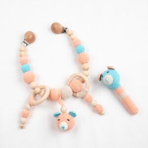Baby gift set - stroller chain, rattle