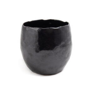 Ceramic vase, black, 15 cm