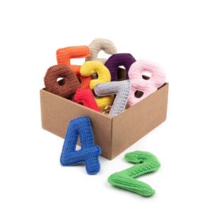 Crocheted colorful digit set