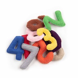 Crocheted colorful digit set