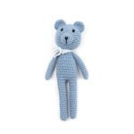Crocheted Soft Toy - Blue Teddy, 18 cm
