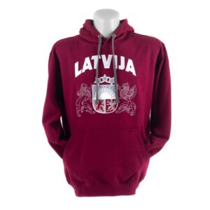 hoodie-latvija-coat-of-arms-2-red-18002 Hoodie "latvija" with coat of arms